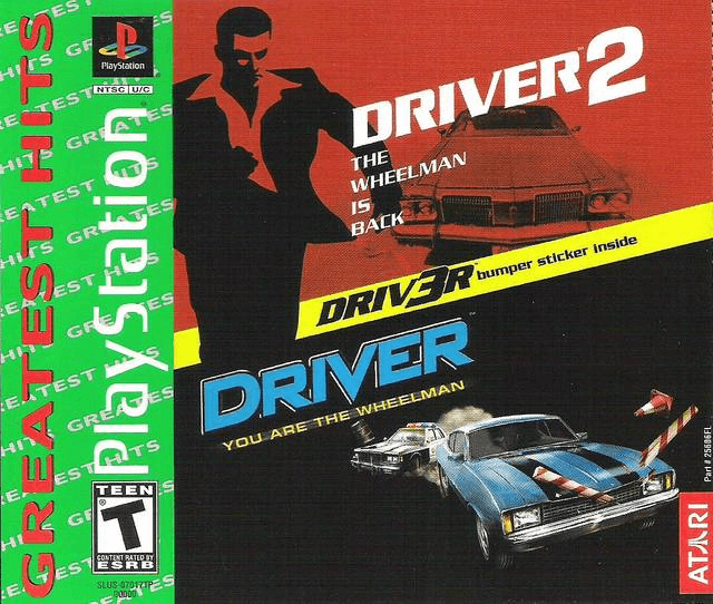 Driver 1 and 2 Compilation box art for Playstation